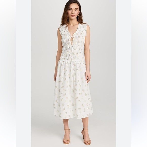 Rails Women's Dion Dress, Amaryllis, White, Floral, Elegant White Floral Dress S